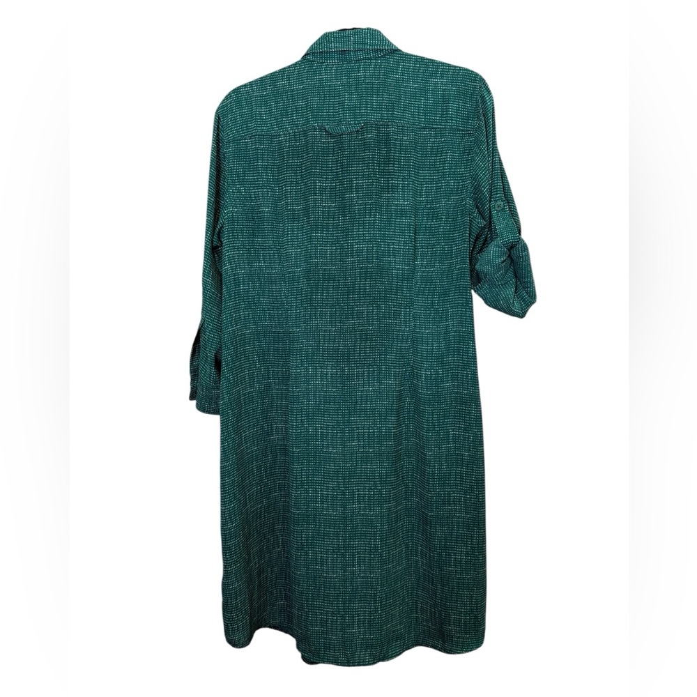 Cabi Women’s Green and White Print Midi Shirt Dress sz L - Picture 5 of 11